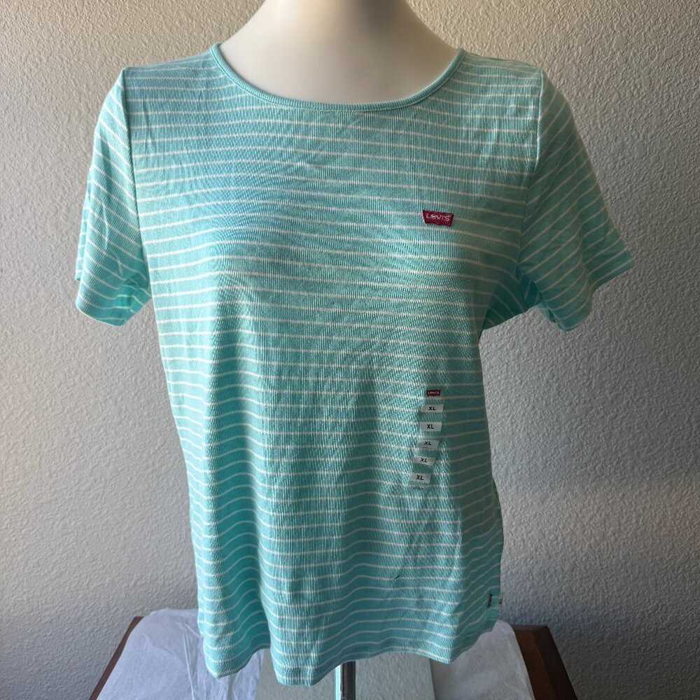 WMNS Levi's Blue White Stripe Tee SIZE: XL